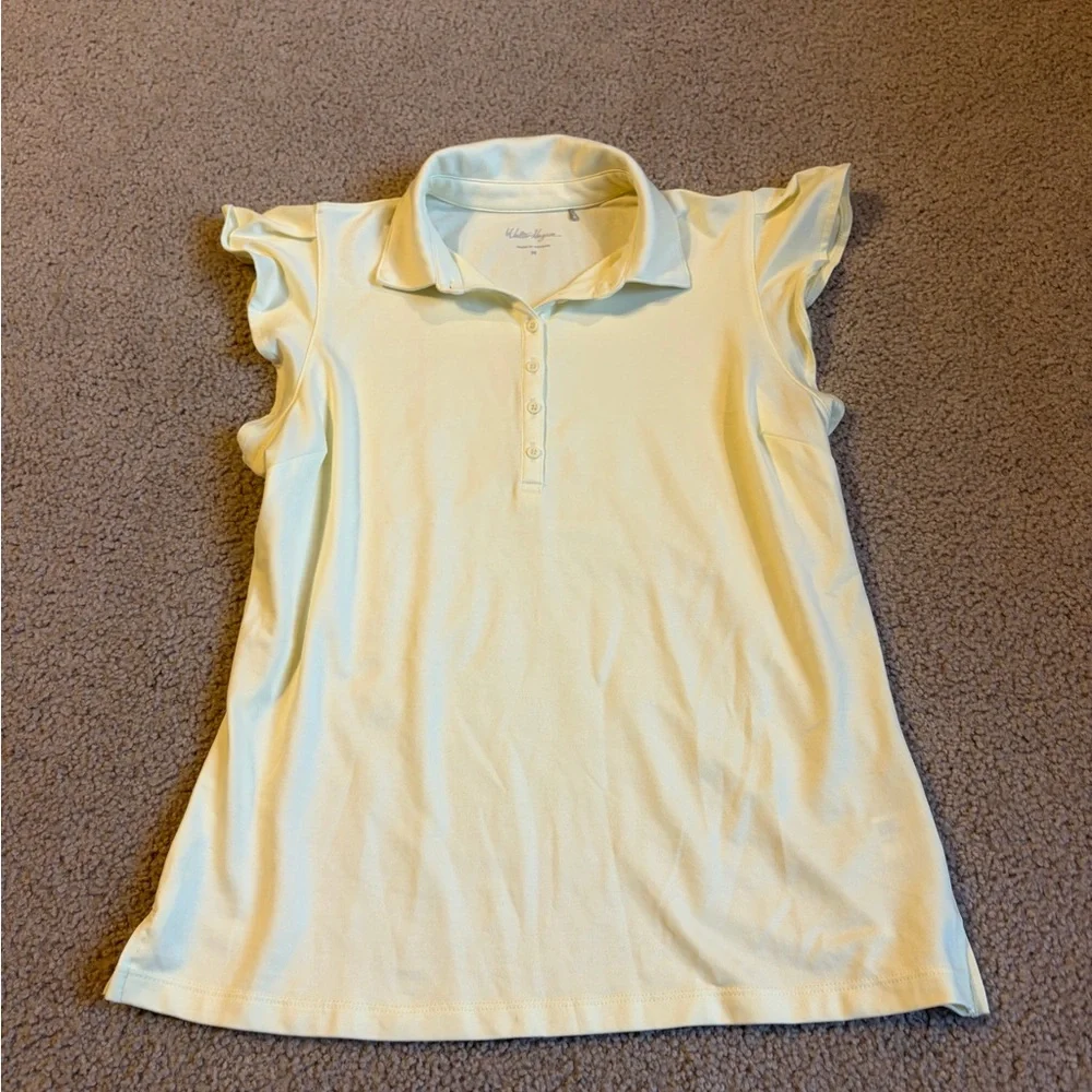 Walter Hagen Light Yellow Flutter Sleeve Blouse - Picture 2 of 5